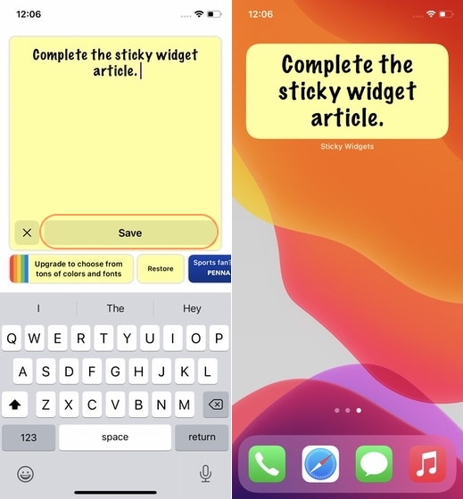 7. add sticky notes to home screen on iPhone