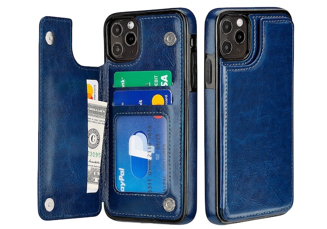 8. S-Tech iPhone 12 Mini Case with Buil-in Wallet and Kickstand