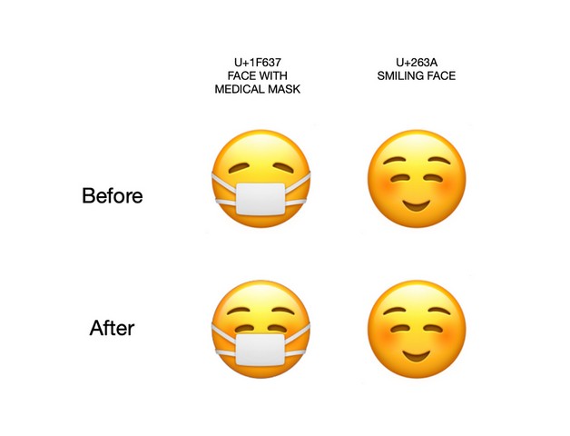 Apple emoji face mask change 1