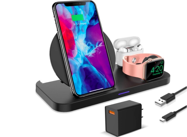 KKM Wireless Charger, 3 in 1 Qi-Certified Wireless Charging Station