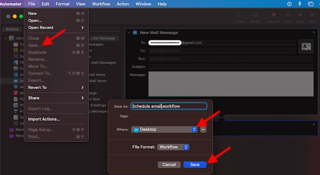 How to Schedule Emails in Apple Mail with Automator on Mac - 8
