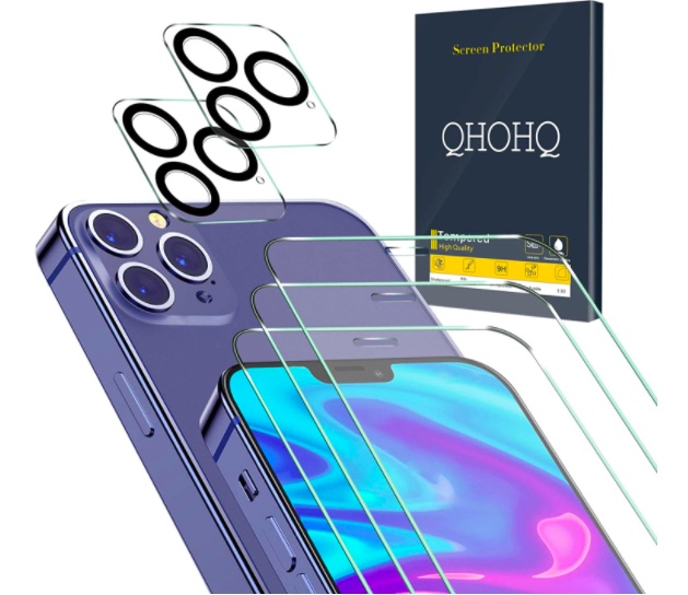 QHOHQ 3 Pack Screen Protector for iPhone 12 Pro Max