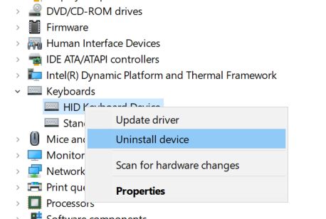 Disable a Laptop Keyboard on Windows 10