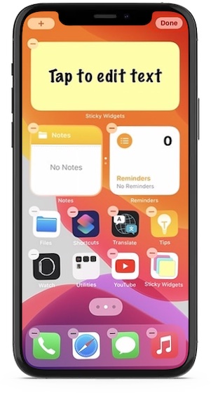 Sticky Notes widget