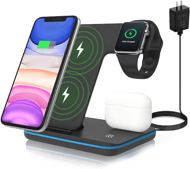 ZHIKE 3 in 1 Qi-Certified 15W Fast Charging Station