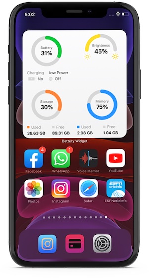 advanced battery widget