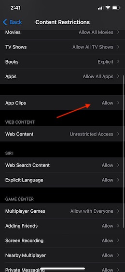 How to Restrict App Clips in iOS 14 on iPhone - 26