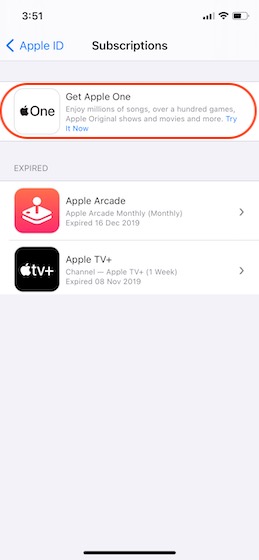 tap on Apple One
