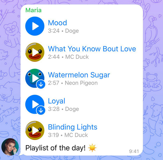 telegram playlist