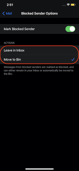 Automatically move emails to trash