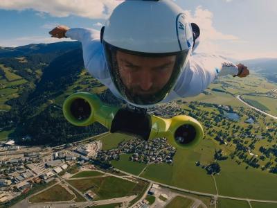 BMW electrified wingsuit feat