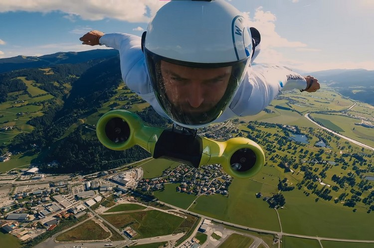 BMW electrified wingsuit feat