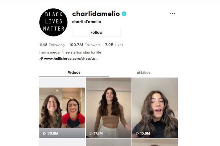 TikTok Live Followers Count - Charlidamelio 100M Live View Counter 