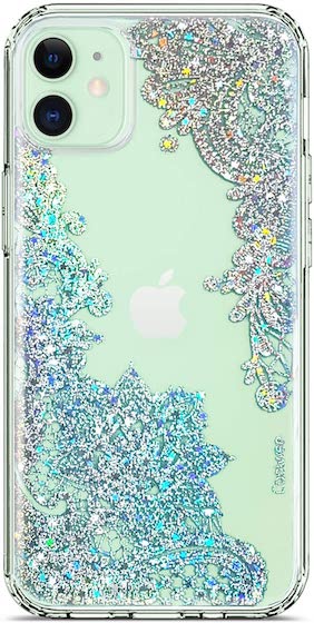 Coolwee Clear Glitter Case Compatible with iPhone 12, for Apple iPhone 12 Pro