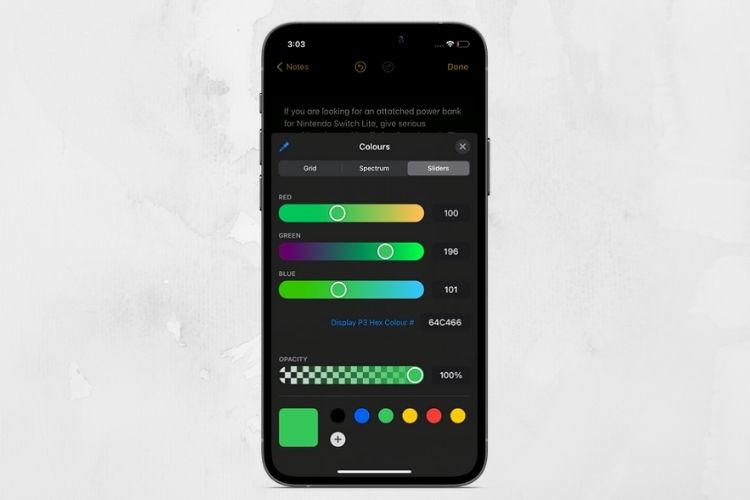 iphone markup text color not working