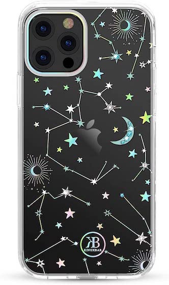 KINGXBAR Holographic Floral Case Compatible with Apple iPhone 12 Pro Max