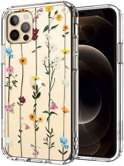 MOSNOVO Wildflower Floral Flower Pattern Designed for iPhone 12 Case 6.1 Inch/Designed for iPhone 12 Pro