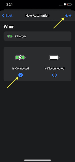 Make sure Is connected option is selected