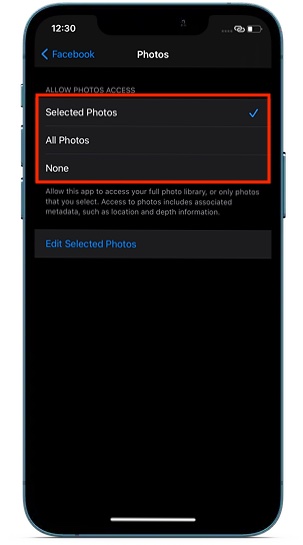Manage third-party access to Photos app