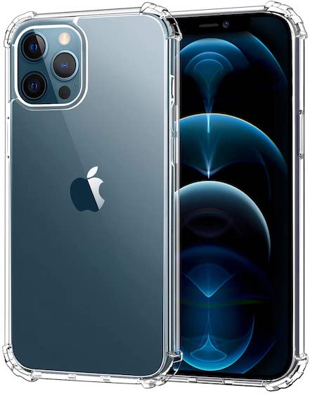 Saiboro Design for iPhone 12 Pro Max Clear Case,[Non Yellowing] Hard Acrylic Back with TPU+PC Clear Black Bumper,Shockproof Anti Drop Protective Phone Case