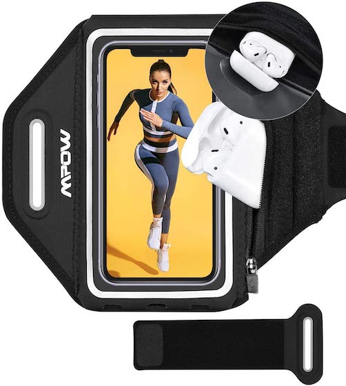 Mpow Phone Armband, Running Armband with Extra Space AirPods:Key Holder for iPhone 12 Pro