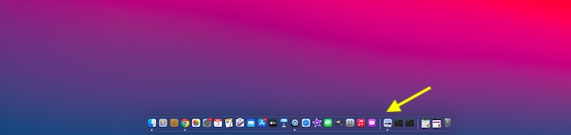 Resized Dock on macOS