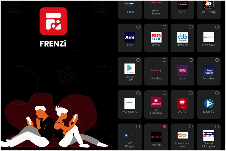 frenzi OTT content recommending app feat.