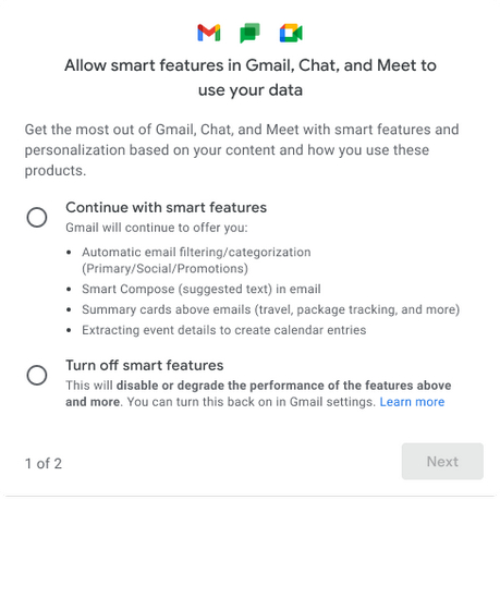 Google Adds a Toggle to Turn Off Smart Features in Gmail  Meet   Other Google Apps - 48