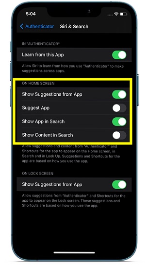 hide apps from search