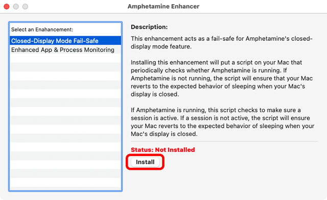 Install Amphetamine Enhancer Helper