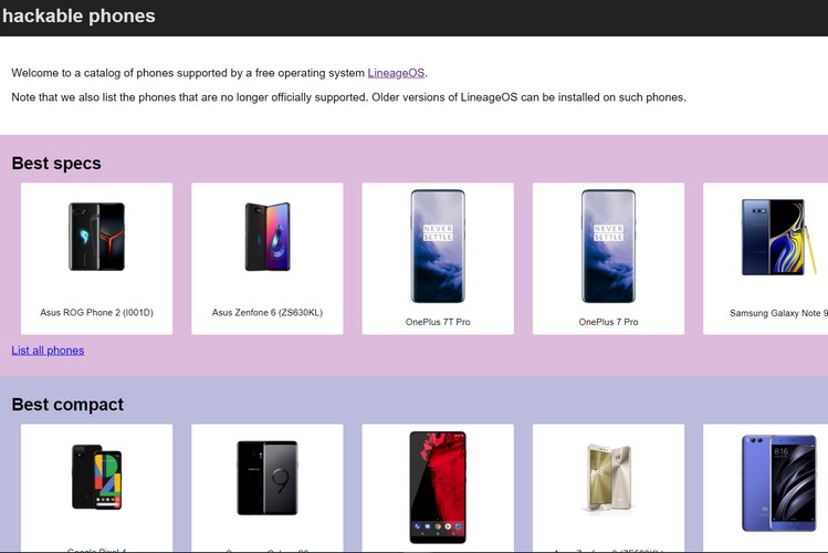 website lets you search for lineageos devices feat.