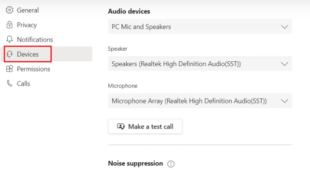 Enable Noise Cancellation on Microsoft Teams