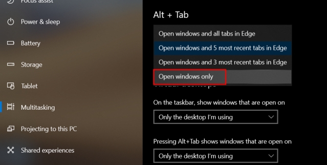 How to Remove Microsoft Edge Tabs from Alt+Tab Switcher