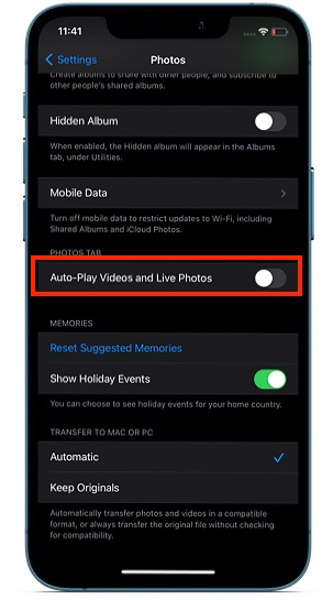Auto Play Videos and Live Photos