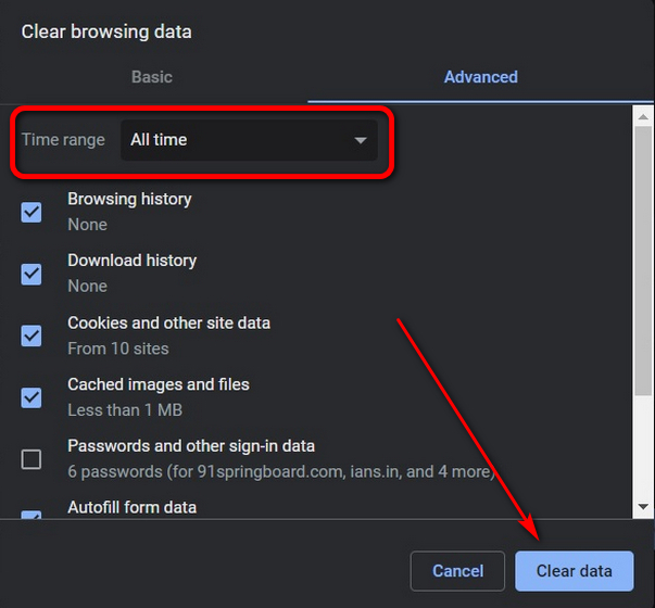 Clear Browsing Data on Chrome using keyboard shortcut