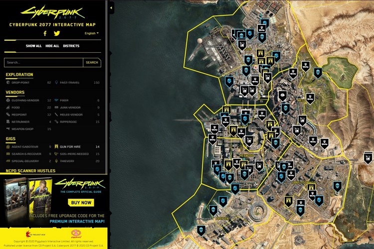 Cyberpunk 2077 interactive map: найдено 90 изображений