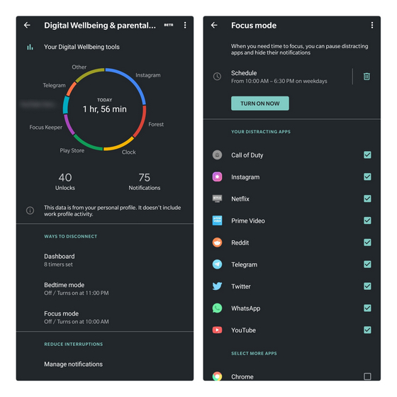 Focus Mode and Screen Time