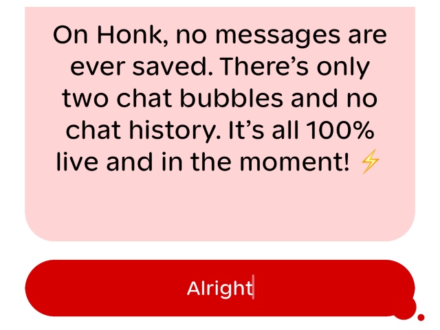 Honk messaging app for real time conversations 