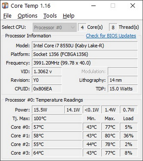 check pc temperature open hardware monitor