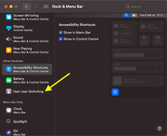 How to Enable Fast User Account Switching in macOS Big Sur - 2