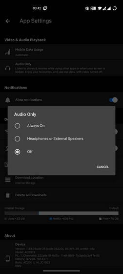 Netflix's mobile app is getting an audio-only mode