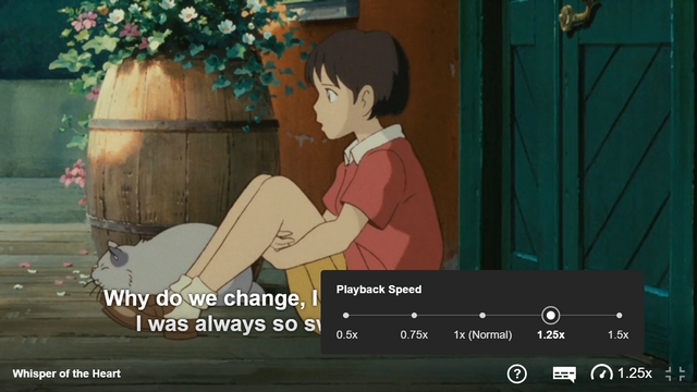 Netflix Playback Speed Controls on Web