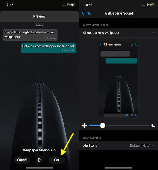 How to Change WhatsApp Background for Individual Chats - 9