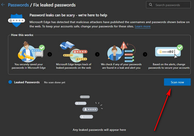 get password breach alerts on Microsoft Edge