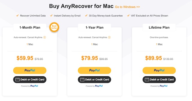 Pricing and Availability for Mac