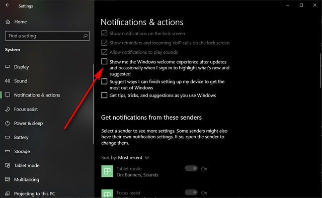 Remove All Notification Ads in Windows 10