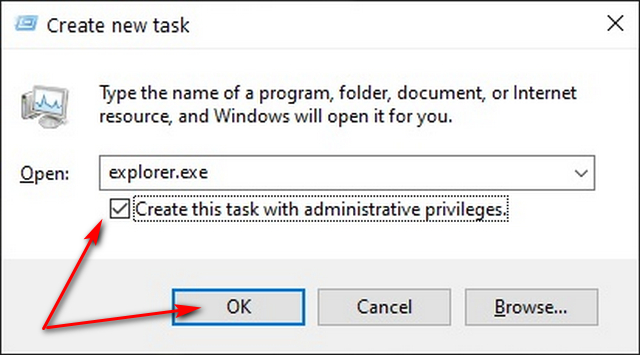 Restore missing File Explorer in Windows 10
