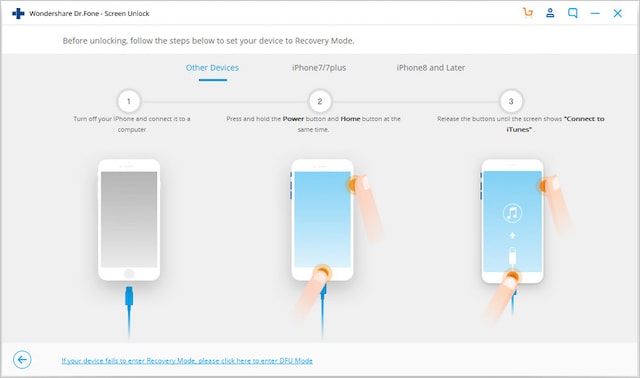 Steps to Unlock and Rest Locked iOS Devices using Dr.Fone 4