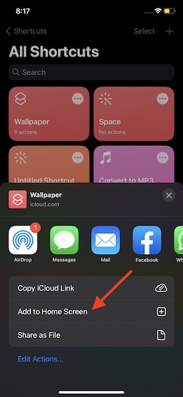 Tap on Add to Home Screen