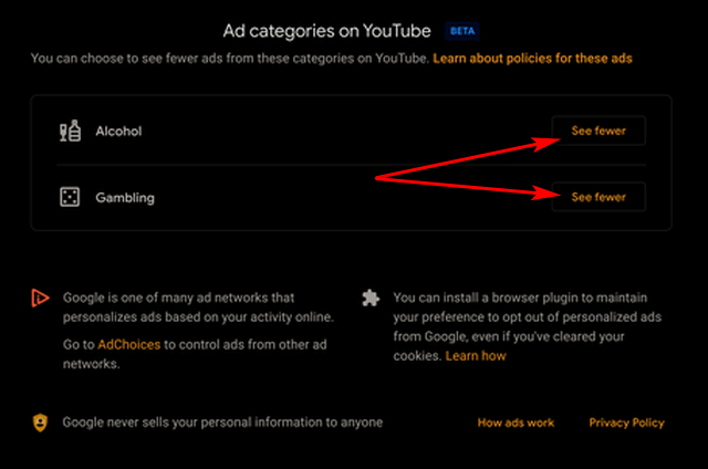How to Stop Alcohol and Gambling Ads on YouTube - 31